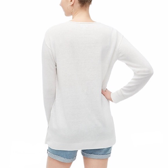 J. CREW Tunic Sweater Linen-blend Button Sides - Picture 2 of 7